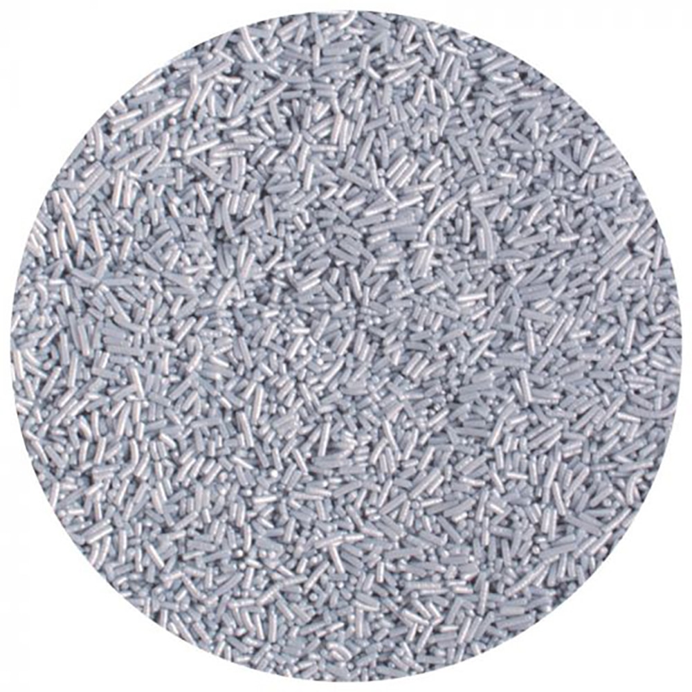 Candy Sprinkle Shimmies - Silver, 22oz Bulk